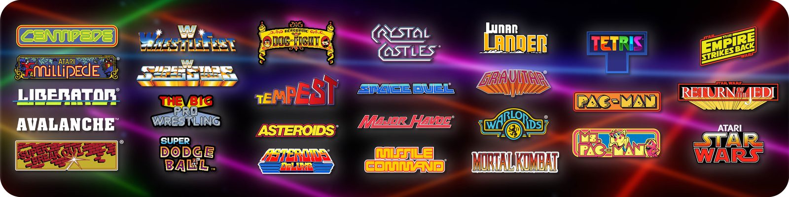 Arcade Classics game select screen strip